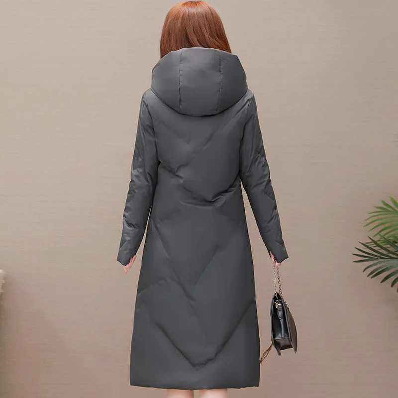 

2019 Winter New Style Korean-style Fashion Slim Fit Slimming Hooded Cotton-padded Clothes Women's Mid-length Western Style Warm