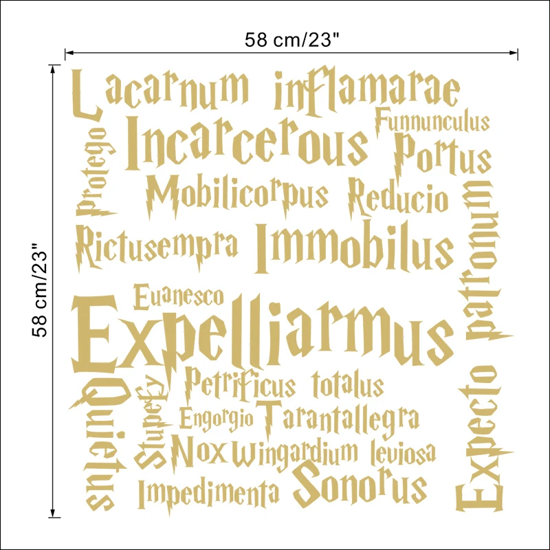 Гарри Поттер чары цитаты наклейки на стену для домашнего декора детская комната гостиная спальня аксессуары наклейки виниловые на стены художественный плакат