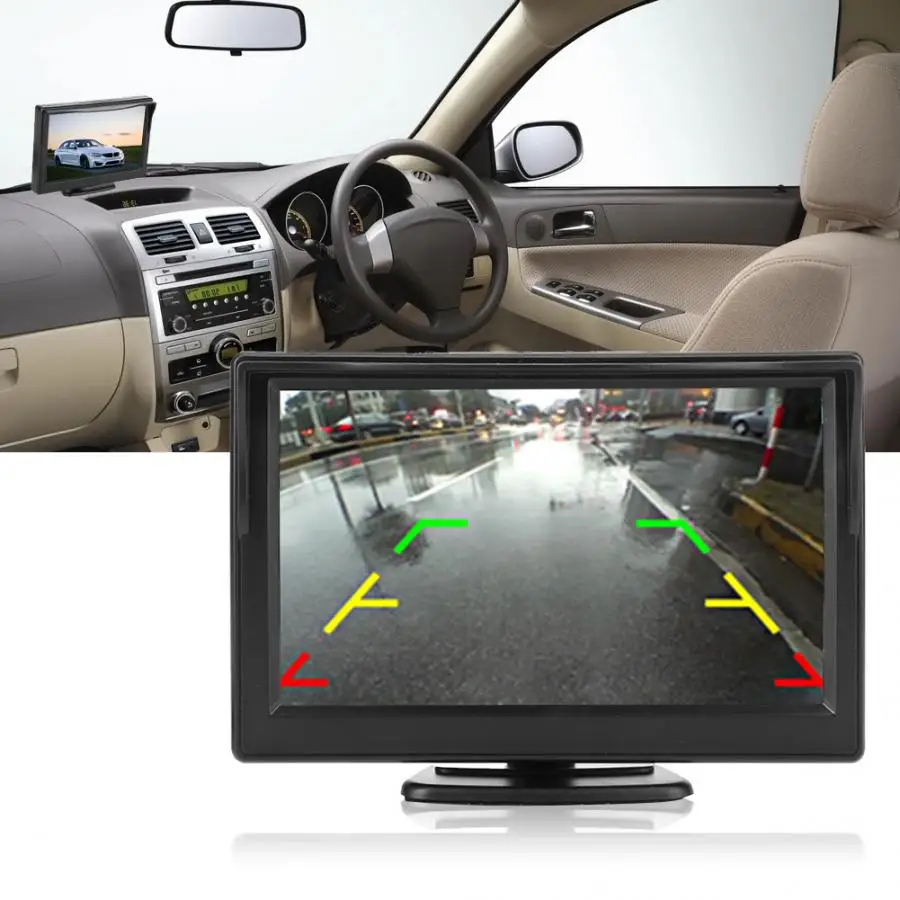 5 в автомобиль HD TFT ЖК-монитор 2CH AV вход видео резервный плеер для обратного парковки системы авто монитор