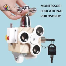 

Montessori Wooden Busy Board Blocks Parent-child Interactive Preschool Children Early Education Educational Puzzle Toys Gifts