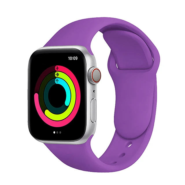 Silicone Strap for Apple Watch Band Series 7 654 321,44/40mm 42/38mm 45/41mm Smartwatch Bracelet Watchband for Apple Watch SE 44