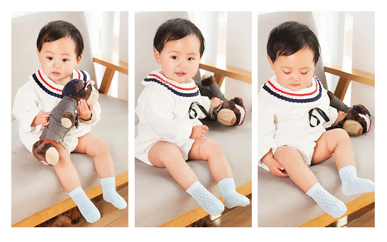5 пар носков для новорожденных мальчиков и девочек летние сетчатые тонкие хлопковые короткие Дышащие Детские носки От 0 до 6 лет-осень-весна