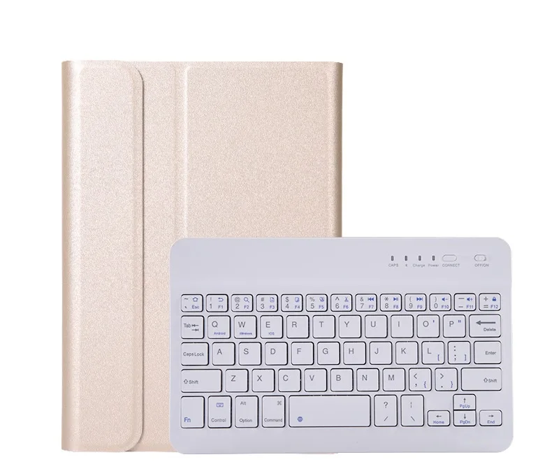 Gold Беспроводная Bluetooth клавиатура чехол для Xiaomi Mi Pad 4 Крышка Съемный смарт-кожаный чехол-подставка протектор для Xiaomi Pad 4 Чехол - Цвет: Gold