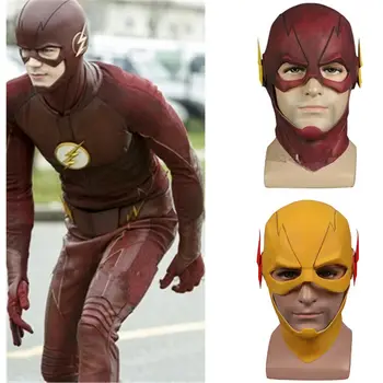 

Halloween Mask Cosplay Movie The Flash Mask Red Reverse Flash Latex Full Head Face Helmet Christmas Xmas Party Costume Props