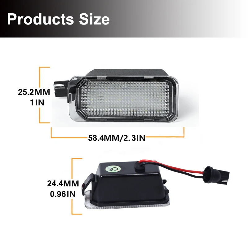 2 шт. 6000K белый 18 SMD светодиодный светильник номерного знака в сборе для Ford C Max Transit