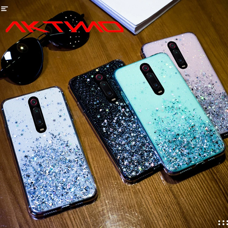Модный Блестящий Мягкий силиконовый чехол со звездами для Xiaomi Redmi Note 7 8 8T K20 Pro Mi 6X A2