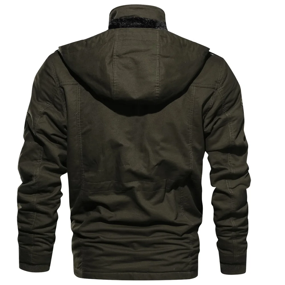 Новая зимняя флисовая куртка мужская толстая верхняя одежда теплая с капюшоном на молнии пальто Мужская куртка милитари высококачественная одежда оверсайз-6XL