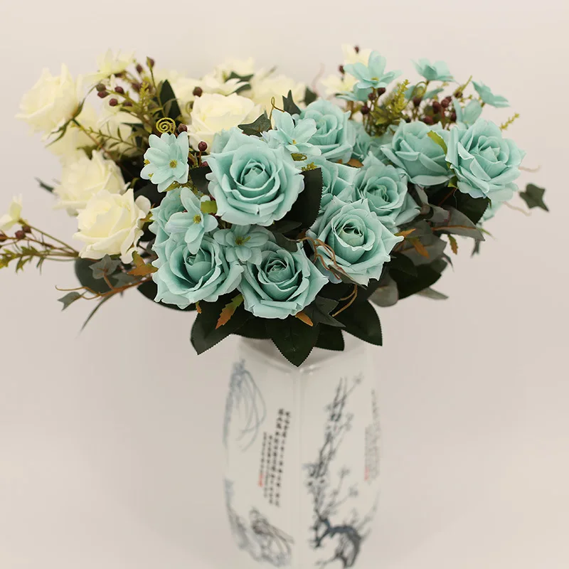 

11 Small Rose Silk Flower Imitation Flowers Rose Wedding Decorative Decoration Bouquet Handmade Flower