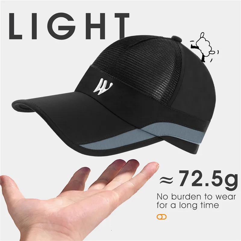 WEST BIKING Fashion Baseball Caps Men Women Quick Drying Letters Hip Hop Hat Summer Fishing Breathable Mesh Sun Mesh Tennis Cap