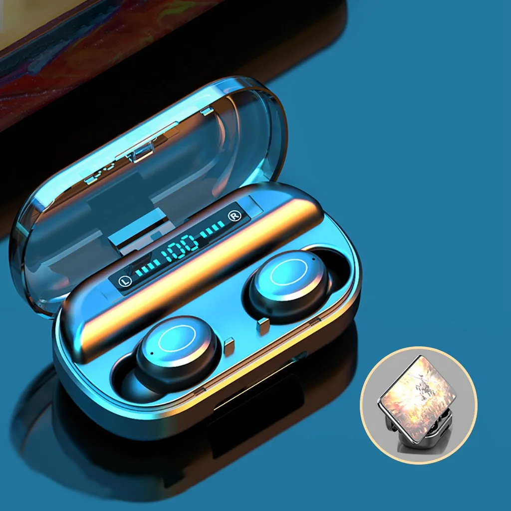 Wireless Earphones Bluetooth 5 Headset TWS Mini Stereo Headphones Sport In Ear Earbuds For iPhone with Charging Case 4 Ear Caps