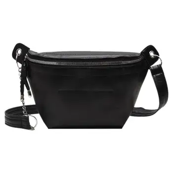 

Women PU Leather Waist Bag Multi-function Crossbody Chest Bag Pure Color Money Fanny Pack Pochete