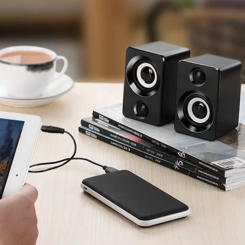 Настольный мини портативный аудио провод динамик USB питание Aux-In для музыки/игр/фильмов активный стерео звук