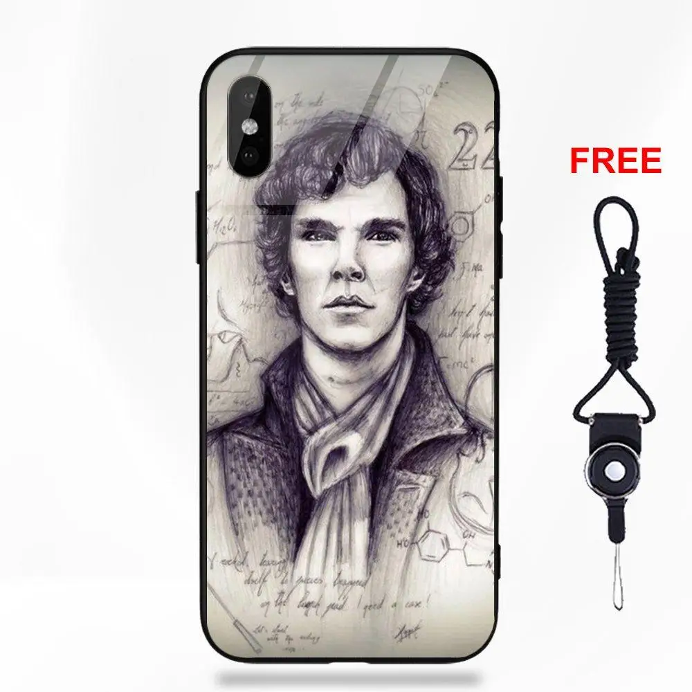 as picture Я Шерлок Холмс Bbc 221b для Apple iPhone 5 5C 5S SE 6 6S 7 8 Plus X XS Max XR Мягкий ТПУ оправа закаленное стекло печать Капа - Цвет: as picture