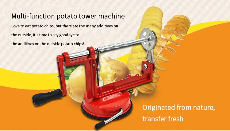 Cyclone potato machine stainless steel multi-function slicer manual rotary cutting potato chip potato tower spiral string cuttin