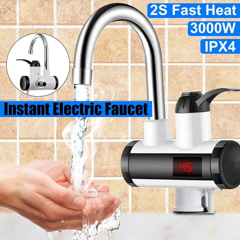 Faucet-Tap Hot/cold-Water-Heater Bathroom Electric Kitchen Instant 3000W 220V for 360-Degree