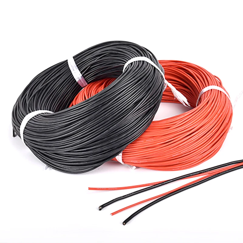 50 м красный+ 50 м черный 6AWG термостойкий мягкий силиконовый, силикагель провод кабель для RC lipo батареи