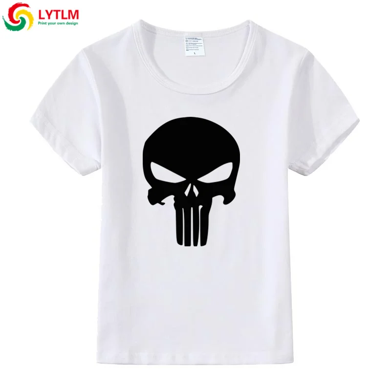 LYTLM Marvel футболка для мальчиков Джек Скеллингтон футболки для мальчиков Каратель футболка Koszulka футболка с черепом Anniversaire Мальчики топы - Цвет: DX LYCRA White