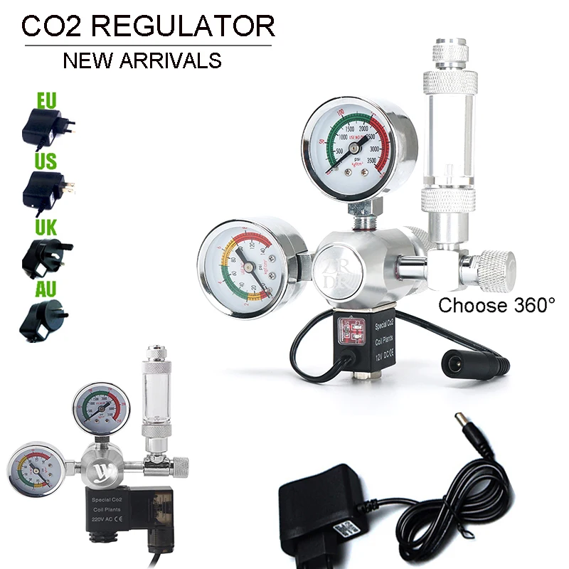 DIY Aquarium CO2 Regulator Magnetic Solenoid Kit Check Valve Fish Tank Accessories CO2 Control System Reactor Generator Set