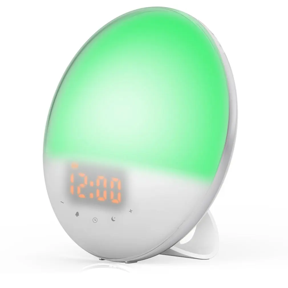 

Multifunctional Wake-Up Light Simulation Sunrise Colorful Wake Up Light With Radio Alarm Clock Wake Up Clock Oval