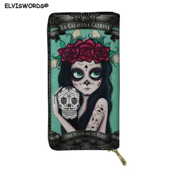 

ELVISWORDS Colorful Flowers Floral 3D Printed Long Wallets Female Casual Zipper Purse Women Waterproof PU Leather Card Holder