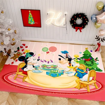 

160x80cm Christmas Play Mat Baby Mickey Mat Carpet 3D Anti-slip Kitchen Bathroom Room Door Floor Mat Decor Rug Kids Gift