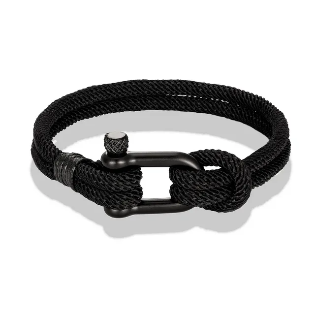 MKENDN Men U shape Survival Bracelet Outdoor Camping Rescue Emergency Rope Bracelet For Women Black Stainless Steel Sport Buckle 4