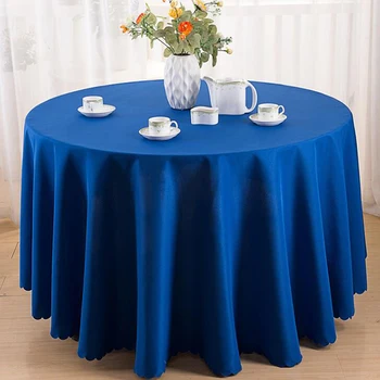 

Solid Color Polyester Fabric Tablecloth Wedding Birthday Party Round Table Cover Desk Cloth Home Decor