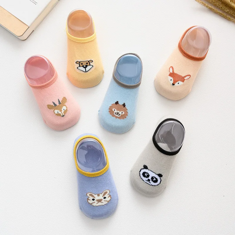 Spring And Summer New Style Children Floor Socks Anti-slip Dispensing Babies' Socks Combed Cotton Early Childhood Cartoon Animal