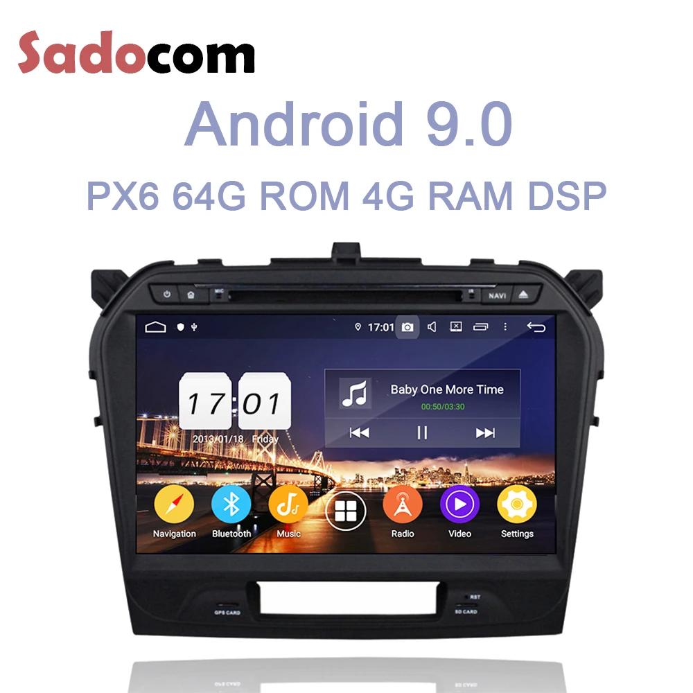 10," DSP ips Android 9,0 8 Core 4 Гб ram 64G rom мультимедийный автомобильный приемник с dvd-проигрывателем Bluetooth 4,2 для SUZUKI Vitara