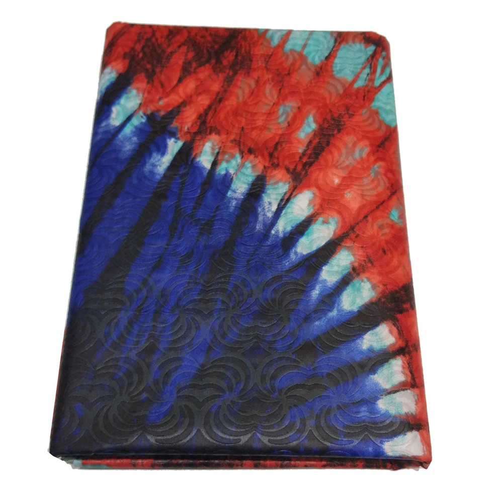 

New Gothic Printed High Quality Ankara Wax Fabric Embossing Of Tie-Dye Cloth 5Yards