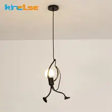 Современные креативные подвесные светильники для скалолазания маленького человека, подвесные светильники для спальни, подвесной светильник с металлическим шнуром