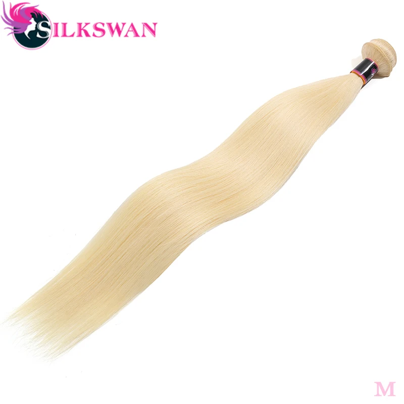 613 Blond Double Weft Silkswan Hair Remy Human Bundles 1/3/4 Brazilian Soft Straight Weaves 24 26 28 30 Inches | Шиньоны и парики