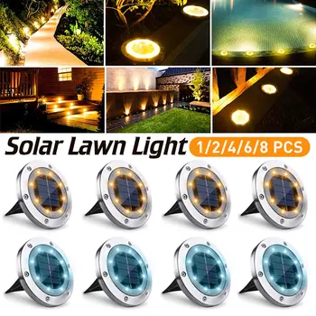 

Wholesale Solar Lawn Lights Ground Lights 8 LED Outdoor IP65 Waterproof Garden Landscape Light for Yard Deck Lawn Patio Pathway