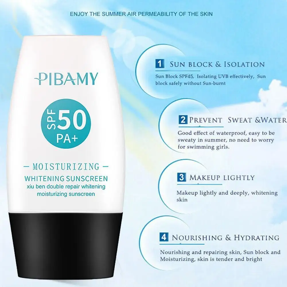 

SPF50 Sunscreen Anti-ultraviolet Non-greasy Moisturizing Moisturizing Natural Skin Tone Brighten Makeup R3C1