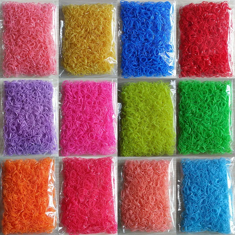 About 3000pcs/pack Candy Color Disposable Mini Elastic Rubber Bands for Girl Silicone Gum Kid Children Hair Accessories scrunchy