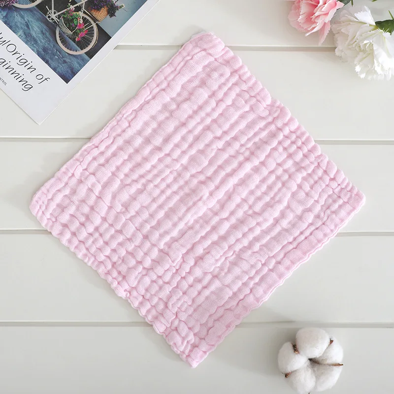 Pink 1 предмет; детские нагрудники; одежда из муслина с квадратами; Baberos Bebe Bavoir Bebe Slabbetjes; бандана; Bebe; Детский шарф; 30x30 см - Цвет: Pink
