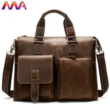 MVA портфель из натуральной кожи, Качественная мужская сумка из воловьей кожи, модная деловая мужская сумка через плечо, 14 дюймов, сумка на плечо для ноутбука