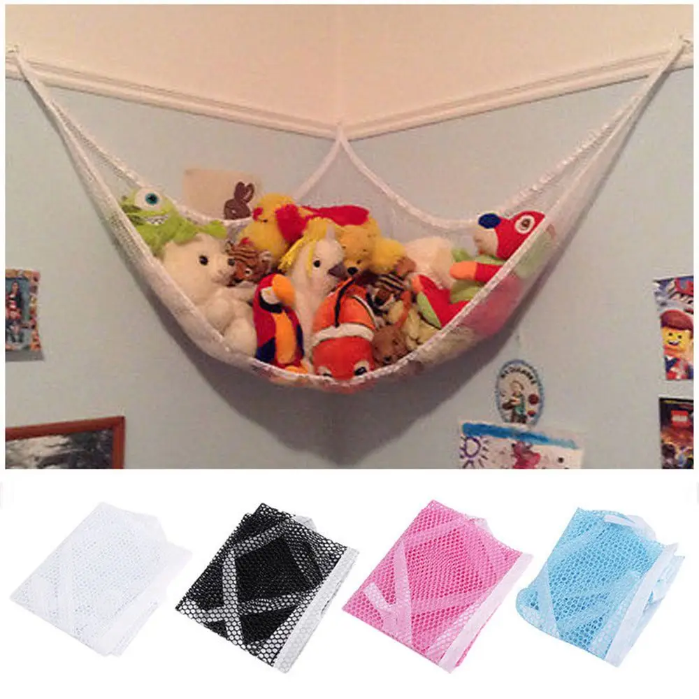 2 Colors Cute Soft Hammock Net for Toys Storage Children Bedroom Toys Stuffed Animals Toys Hammock Net Organize Storage Holder