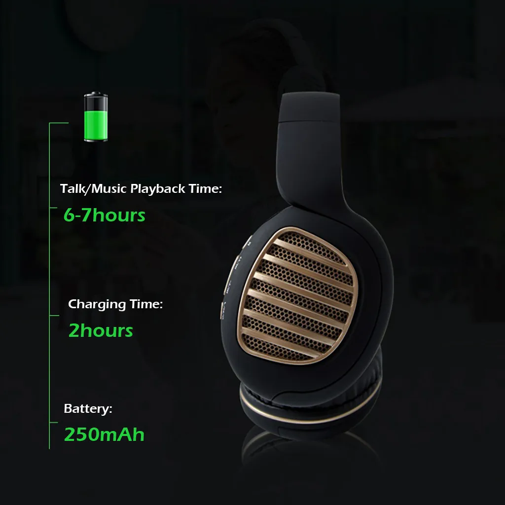 Встроенный динамик беспроводная гарнитура Bluetooth 4,2 стерео OverEar складные наушники Встроенный микрофон спортивные наушники usb Тип