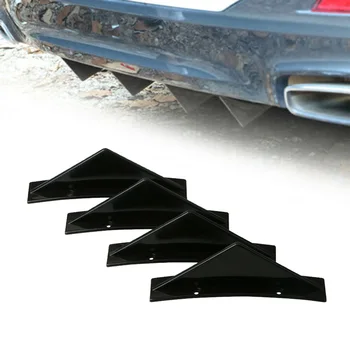 

4pcs/set Spoilers Car SUV Back Rear Bumper Diffuser Shark Fin Kit Styling Spoiler Lip Wing Splitter Universal Accessories