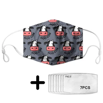 

Kawaii Moo Cow Print Face Mask Reusable for Kids Toddler Girls Face Masks Anti Dust Students Outdoor Dustproof Protective Custom