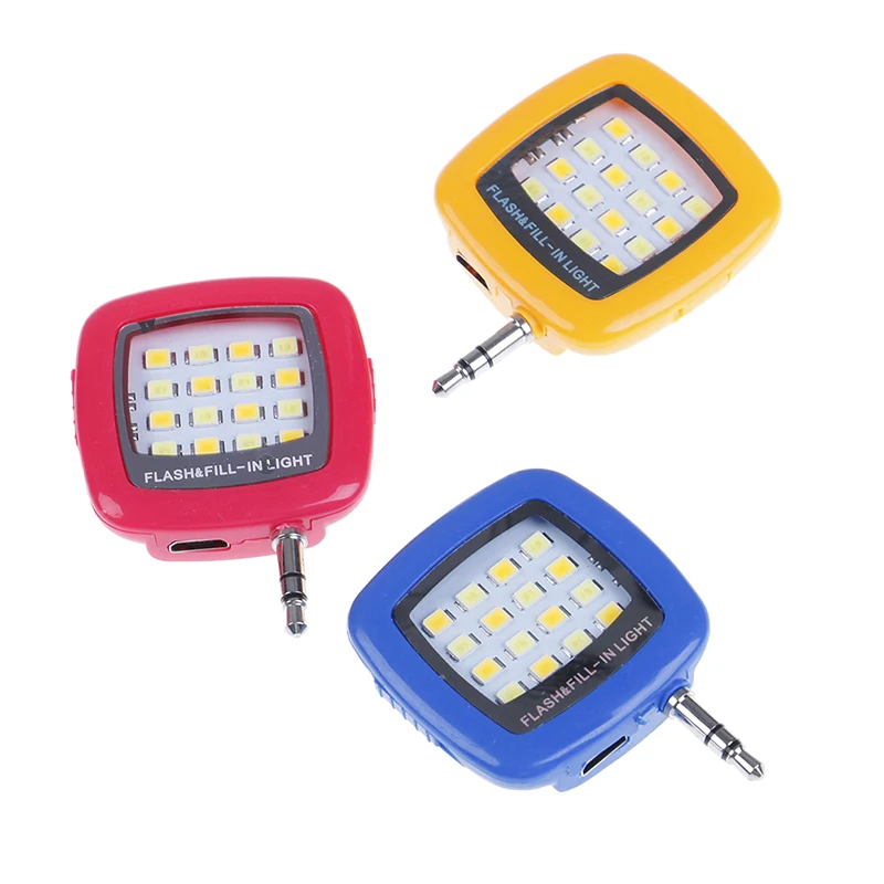 Mobile Phone 16 LED Flash Light Adjustable Fill Light For iPhone Universal Android Phones Mini Selfie Flashlight