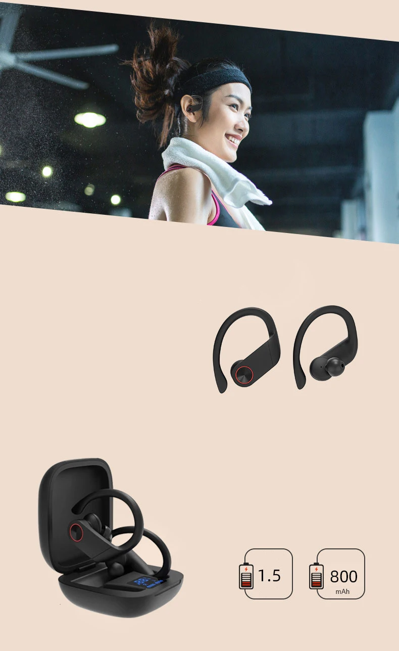 Беспроводные наушники True HBQ PRO TWS, Bluetooth 5,0, стерео спортивные наушники, чехол, 950 мА/ч, водонепроницаемые наушники с Ушными крючками, микрофон, PK Q32 Q62