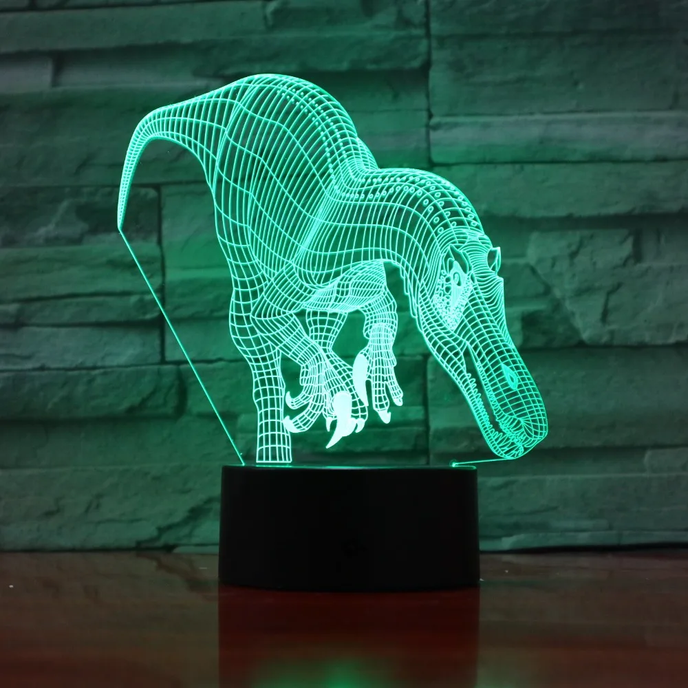 [Seven Neon] динозавр акриловая 7 цветов Настольная лампа 3D лампа Новинка Светодиодный Ночник светильник Сокол миллениума светильник