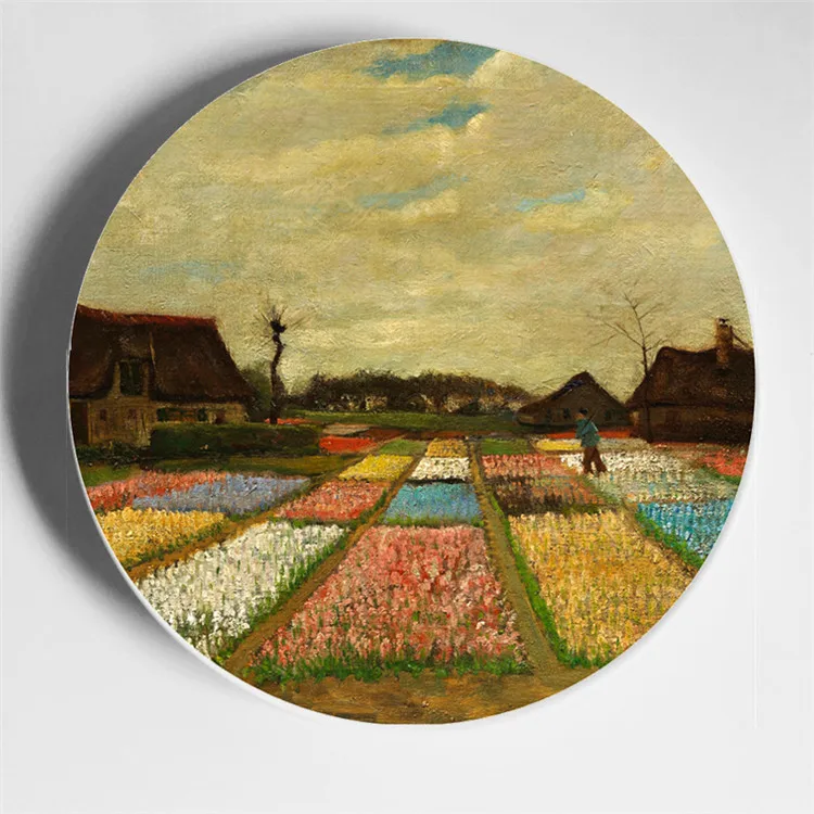 Ван Гог Картина маслом Тарелка декоративная настенная тарелка Европейский Декор Керамическая Тарелка фарфоровая тарелка, украшение - Цвет: 10