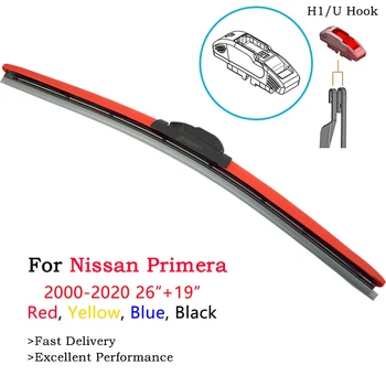 

2Pcs Red Front Window Wiper Blades For Nissan Primera P10 P11 P12 Break Estate Hatchback Kombi Familiar Romchera 2000 2001 2002