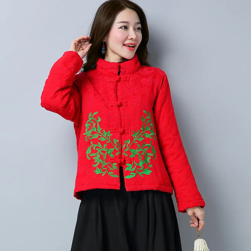 

2043 #2017 Winter New Style Ethnic-Style WOMEN'S Top Chinese Style Embroidered Cotton-padded Clothes Jacquard Short Jacket Cotto