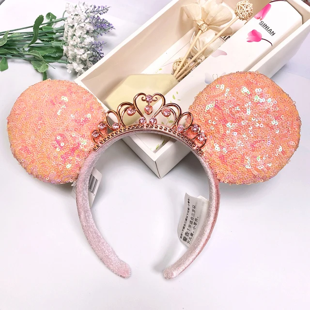 Original Disney Mickey Mouse Ears Headband Sequin EARS COSTUME Hairband Cosplay Plush Adult/Kids Headband Gift morticia addams costume