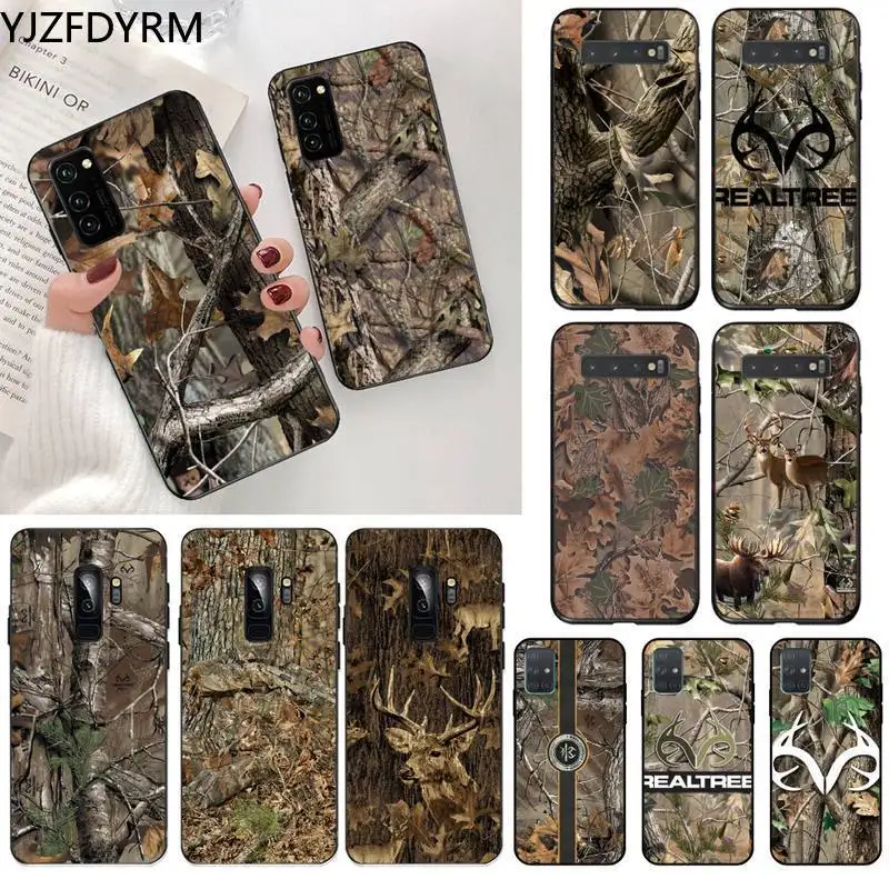 

YJZFDYRM Realtree Real Tree Camo Phone Case for Samsung S20 plus Ultra S6 S7 edge S8 S9 plus S10 5G lite 2020