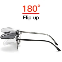 Lunettes de soleil tendance 2026 à clipser, grande monture, polarisées, relevables, pour hommes, adaptées à la conduite, avec verres polarisants miroir bleus et rouges 2